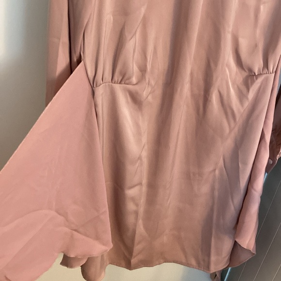 BTFBM Amazon, Dusty Rose, Casual Long Sleeve, wrap tie front, Mini dress Size, M - Picture 9 of 13